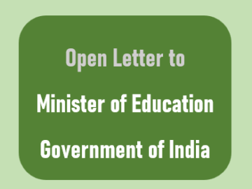 Open Letter to Minister of Education - Government of India